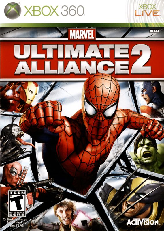 Marvel Ultimate Alliance 2 box art for Xbox 360